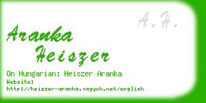aranka heiszer business card